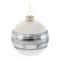 Blue and Silver Striped Glass Ball Ornament Set